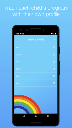 Track each child's progress with their own profile Track each child's progress with their own profile
